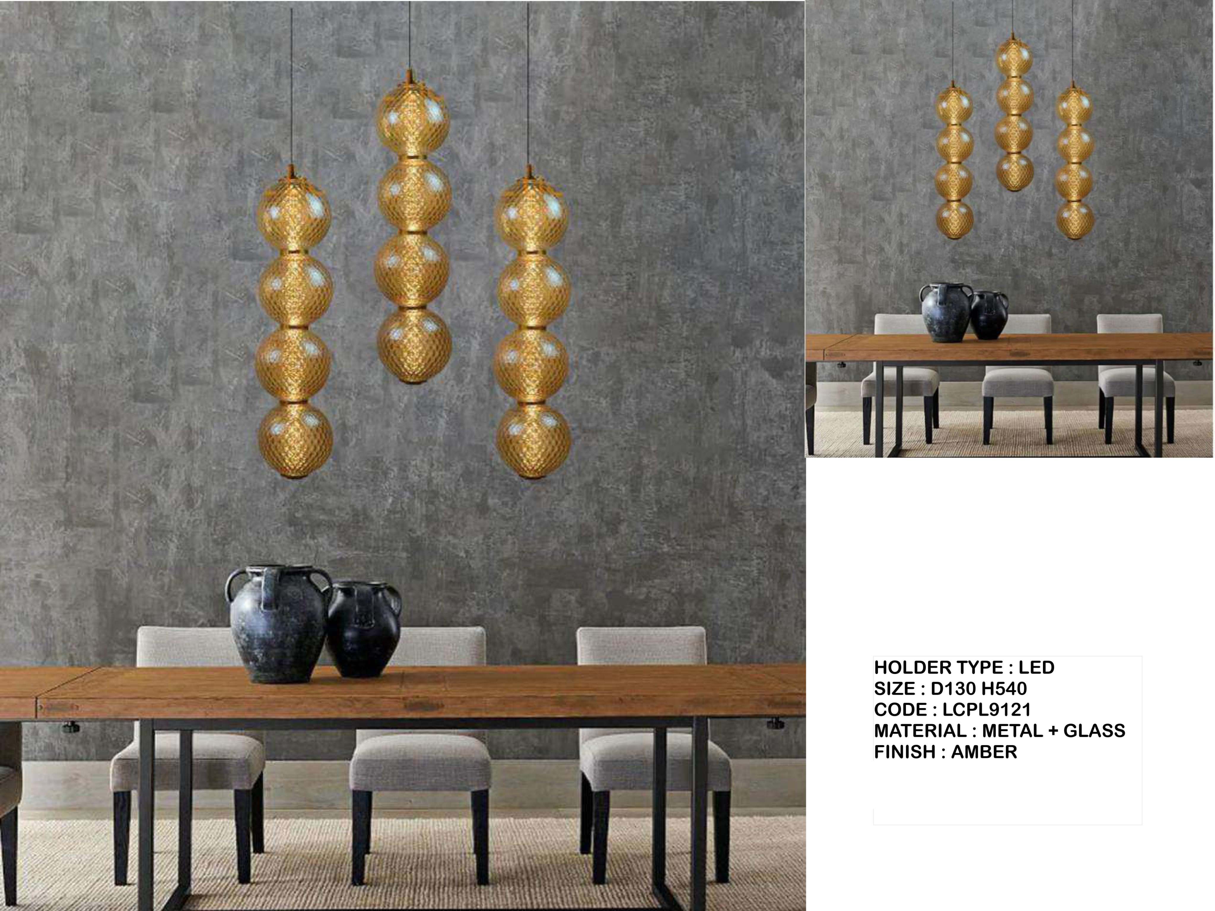 Beyond Lights - Amber Glass Pendant- LCHL